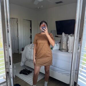 Abercrombie and Fitch Vegan Suede T-Shirt Mini Dress